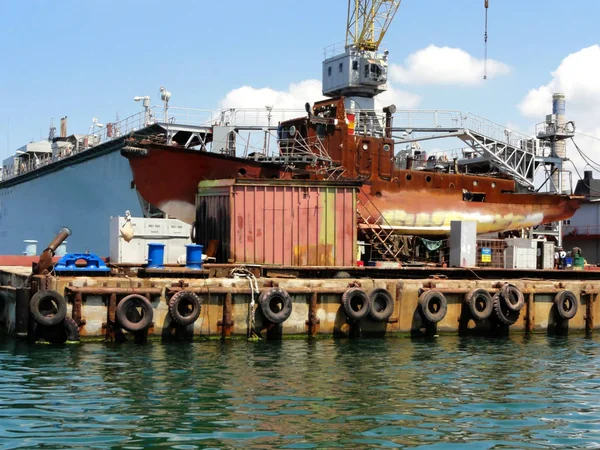 Barcos Marinhos Botes Salva Vidas Barcos Vela Reparação Carregamento Ships — Fotografia de Stock