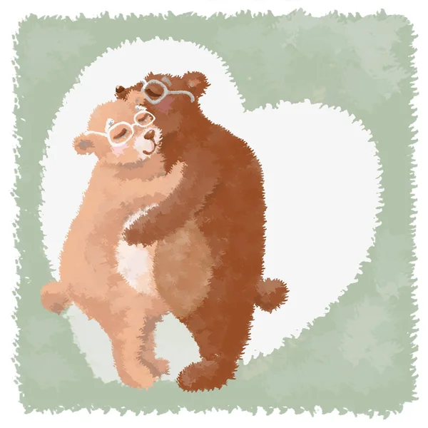 Love of cute bears illustration