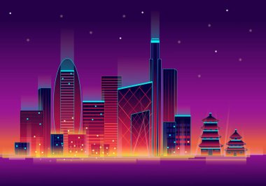 Neon ışığı bir mordon binasını dekore ediyor.