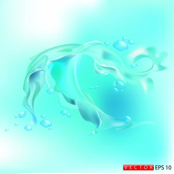 Blue water splash, vector illustration EPS 8. — Stock Vector