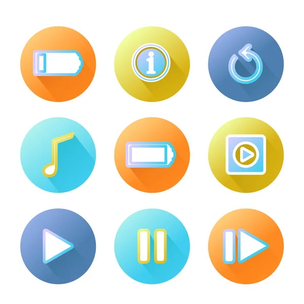 Icon set for web design, can be use for phone. Vector. EPS 10 — Stock Vector