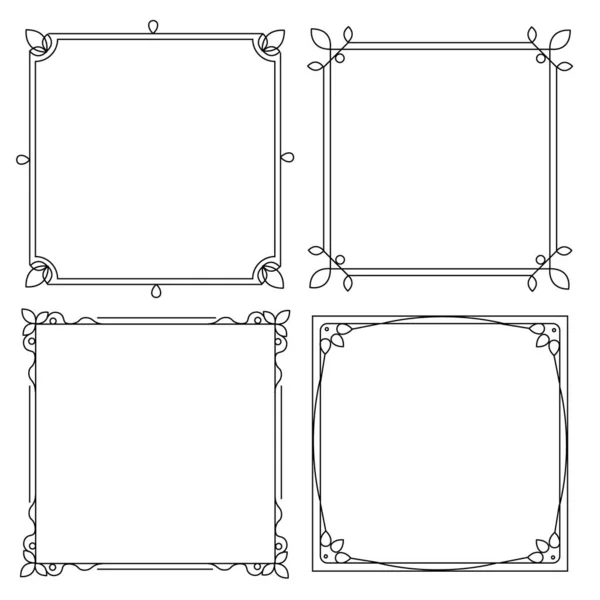Conjunto de marcos decorativos con un patrón aislado sobre fondo blanco. EPS 10 — Vector de stock
