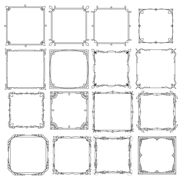 Σύνολο διακοσμητικών πλαισίων με σχέδιο που απομονώνεται σε λευκό φόντο. Ρετρό διακοσμητικό πλαίσιο, παλιά ορθογώνια στολίδια και περίτεχνα όρια. Eps 10 — Διανυσματικό Αρχείο