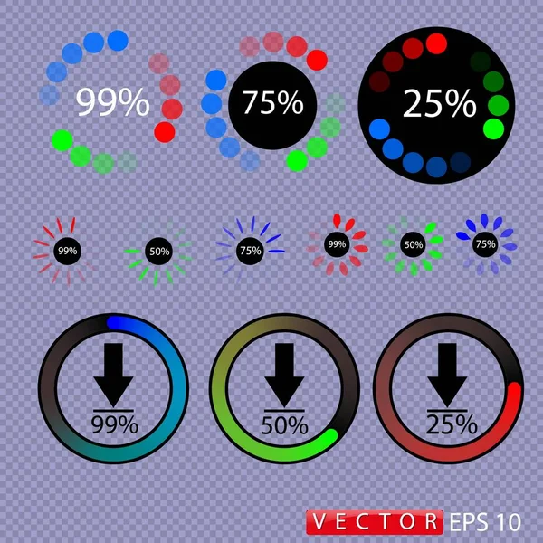Télécharger Des Informations Icônes Sablier Pourcentage Charge Collection Vectorielle Caractères — Image vectorielle