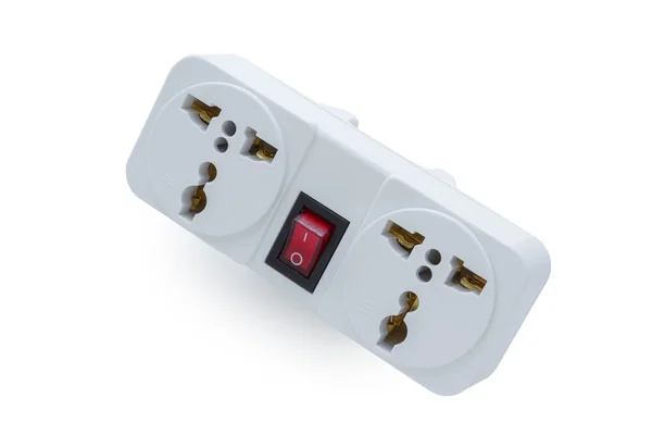 Plug adapters isolated on white background — Stock Photo, Image