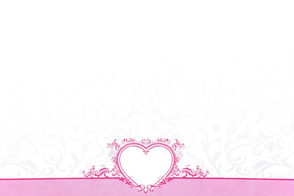 Rosa Herz auf rosa Hintergrund für Valentin — Stockfoto