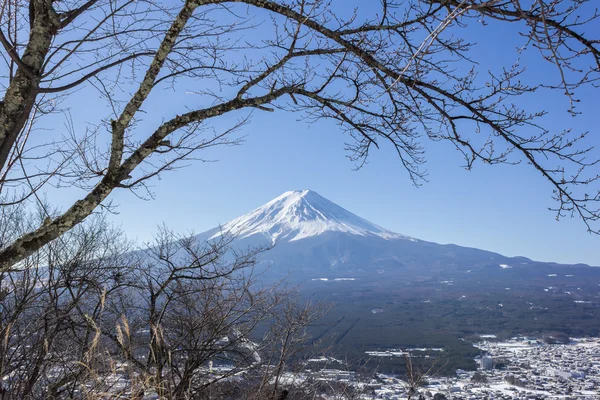 Monte Fuji no lago Kawaguchiko no inverno — Fotografia de Stock