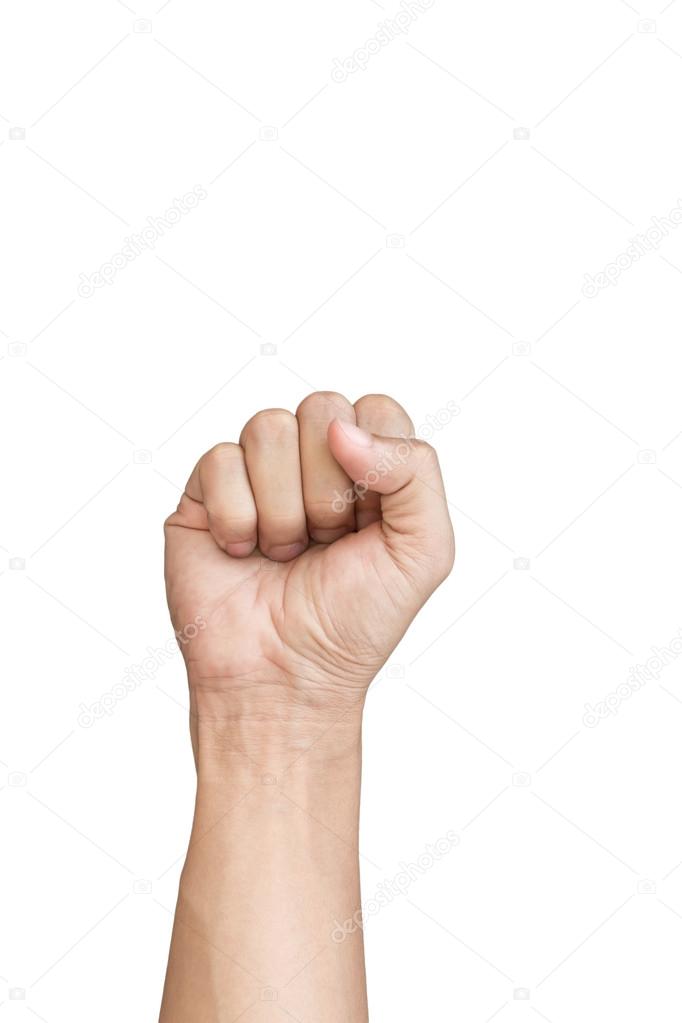 front fist on white background
