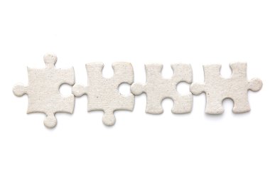 Bulmaca Yapboz üstten görünüm beyaz arka plan üzerinde