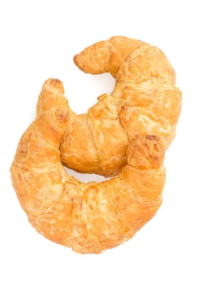 Croissant isolado no fundo branco. — Fotografia de Stock