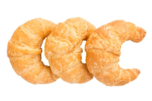 Croissant isolado no fundo branco. — Fotografia de Stock