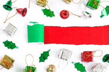kopya alanı ile üst görünümünde Noel arka planı