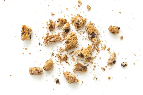 Beyaz arka plan üzerinde kırık ev yapımı kurabiye — Stok fotoğraf