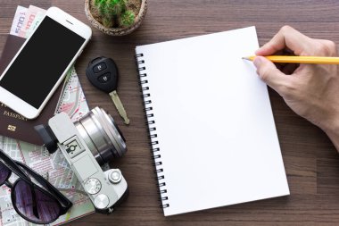 seyahat aksesuarları ile kopya alanı en iyi görünümü