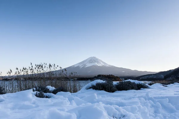 冬の河口湖富士山 — ストック写真