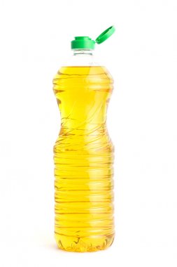 Beyaz plastik şişe yemeklik yağ