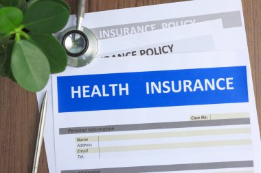 Steteskoplu sağlık sigortası formu.