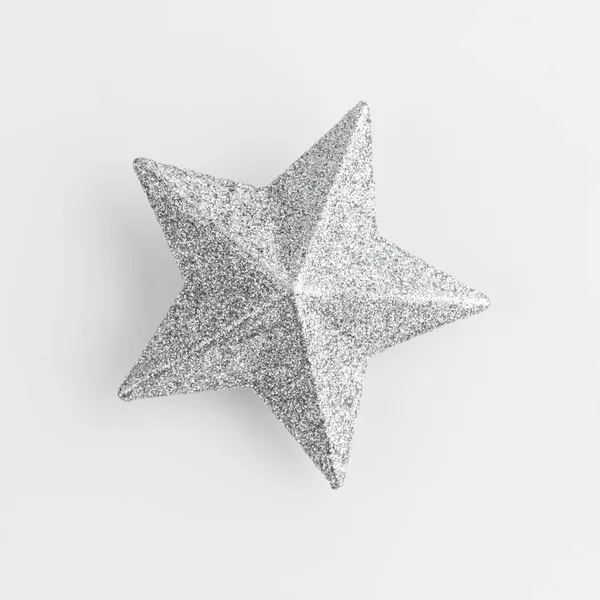 Shining Silver Star White — Stock Photo, Image