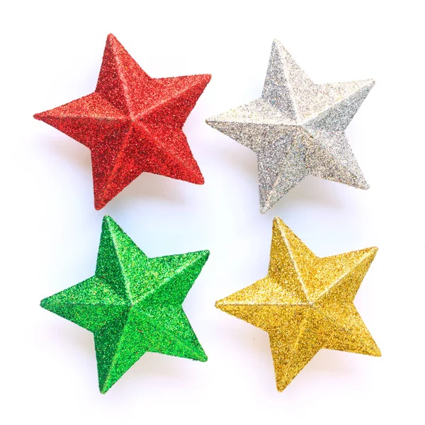 Estrelas Coloridas Sobre Fundo Branco Imagem De Stock