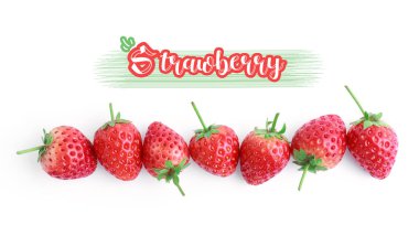 Beyaz arka planda taze çilekler