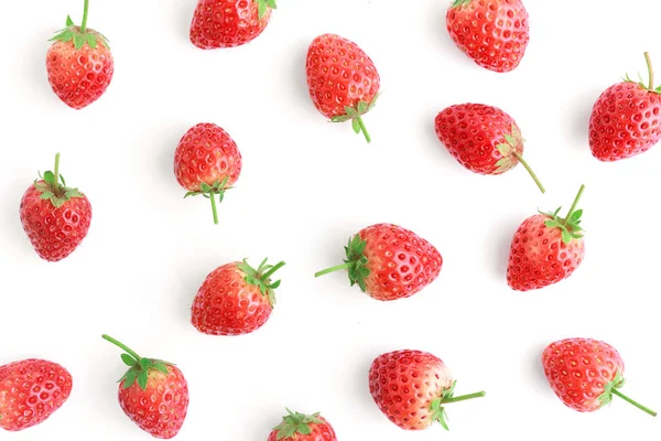 Frische Erdbeeren auf weißem Hintergrund lizenzfreie Stockfotos