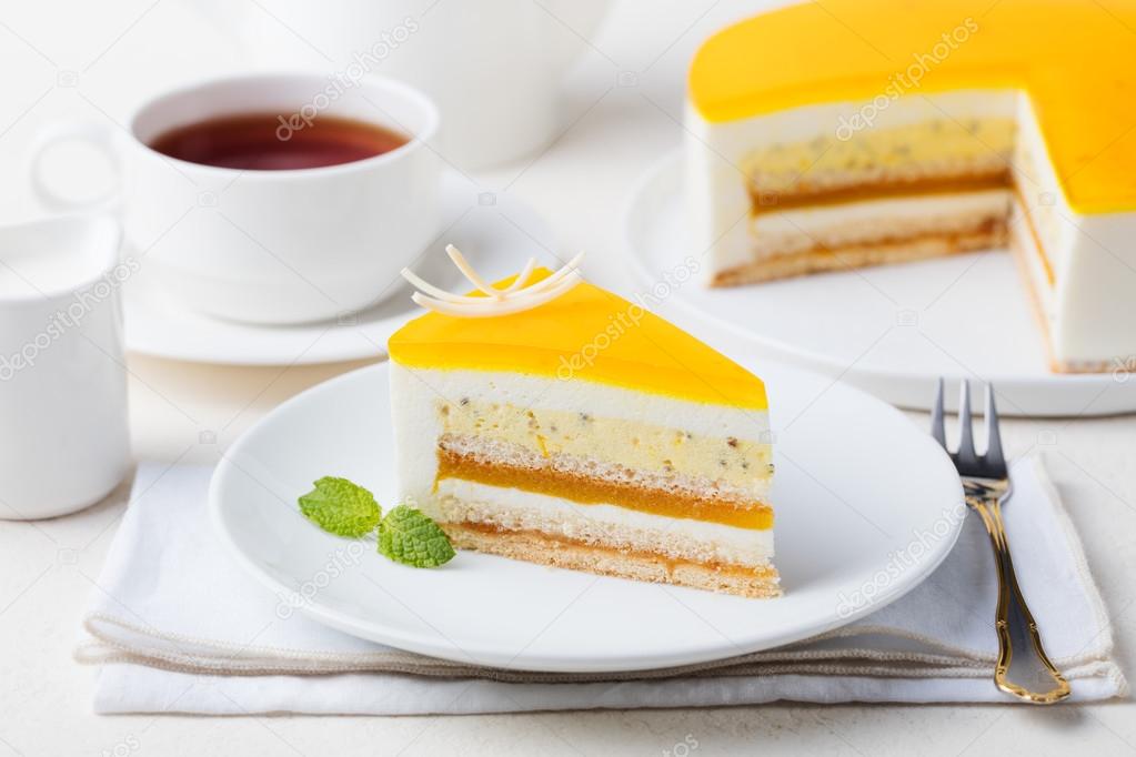 Passion Fruit Cake Mousse Dessert Tropical Flavor Stock Photo By C Anna Pustynnikova