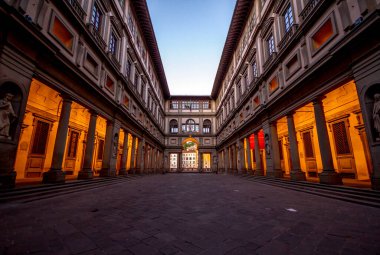 A deserted Uffizi, Florence at sunrise before everyone woke up clipart