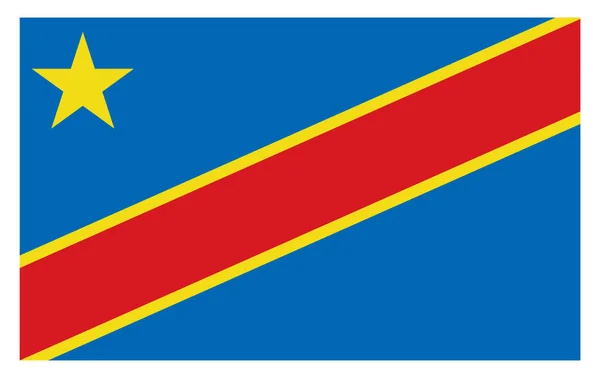 De vlag van Congo-Kinshasa. Vector illustratie graaf — Stockvector