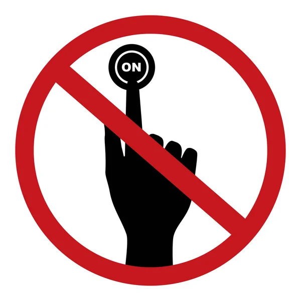 Nicht auf Knopf drücken. Vektorabbildung verboten Kreis de — Stockvektor