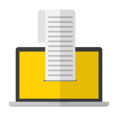 Bilgisayar dizüstü ekran tasarı ile. Vektör çizim online ödeme kavramı.