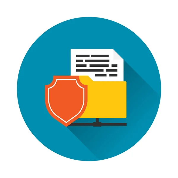 Επιχειρηματική Διαδίκτυο αρχείο έγγραφο τεχνικής ασφάλειας προστασίας ιδέα. Τα αρχεία προστατεύονται ασφάλεια ασφαλής πρόσβαση με πολύ σκιά. Επίπεδη σχεδίαση ασφαλείας δεδομένων εικονογράφηση διάνυσμα. — Διανυσματικό Αρχείο