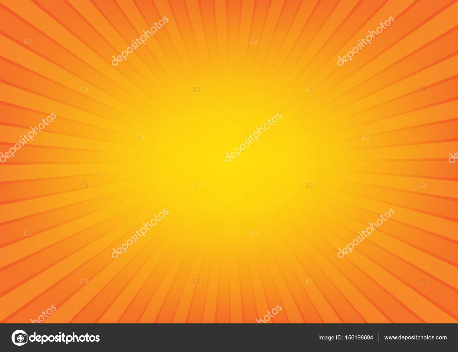 Raggi di sole con sunburst su sfondo di colore giallo e arancione Disegno di sfondo