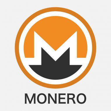 Monero Xmr cryptocurrency blockchain teknoloji. Vektör çizim logo kavramı.