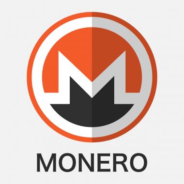 Monero Xmr cryptocurrency blockchain teknoloji. Vektör çizim logo kavramı.