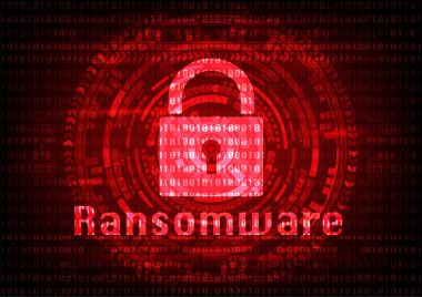 Soyut Malware Ransomware virüs ile ikili anahtar dosyaları şifreli bit arka plan. Vektör çizim siber suçlar ve siber güvenlik kavramı.