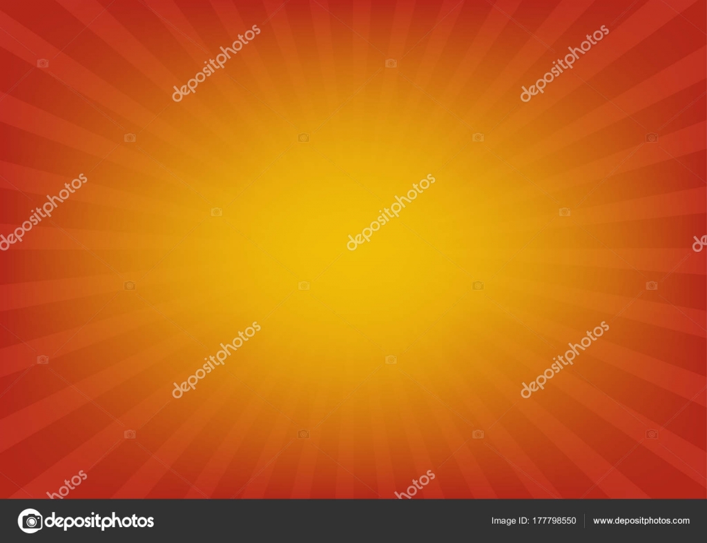 Raggi di sole arancione di vettore sunburst su sfondo di colore rosso Disegno di