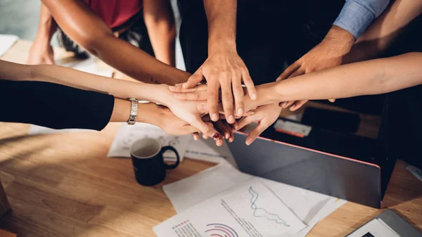Teamwork Partnership Sociale Connectie Het Bedrijfsleven Gaan Hand Hand Concept — Stockfoto