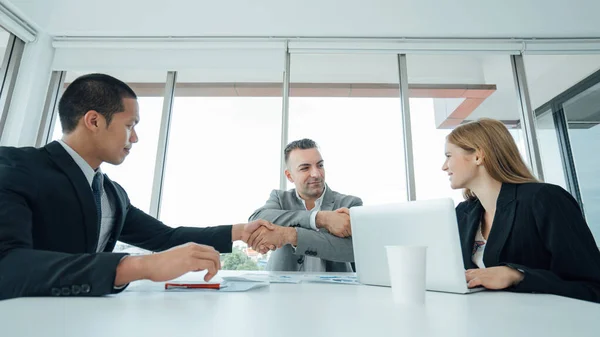 Muslim woman speaks in office.Business, startup, presentation, strategy and people concept - men making presentation to creative team at office.