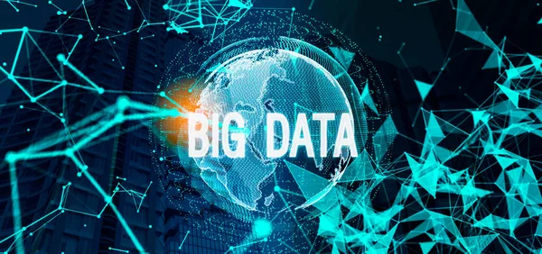 Big Data Concept White Big Data Hologram Blurred Blue Background — стоковое фото