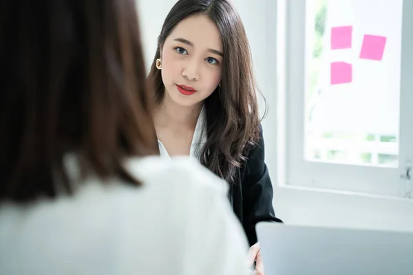 면접의 아이디어는 과같다 Beautiful Asian Business Woman Interview Manager Business — 스톡 사진