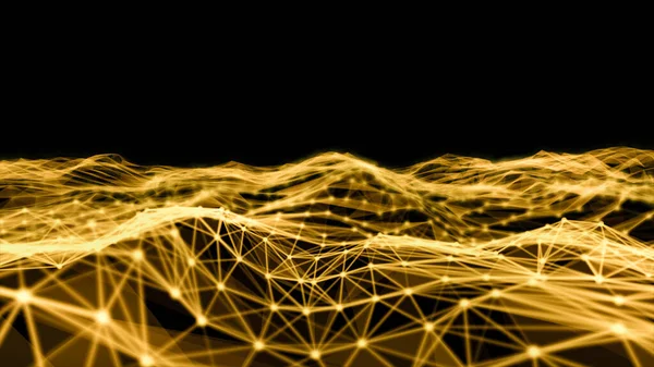 Blurry Global digital Network, abstract background.Wireframe of network communications. Digital concept of molecular polygonal shapes.