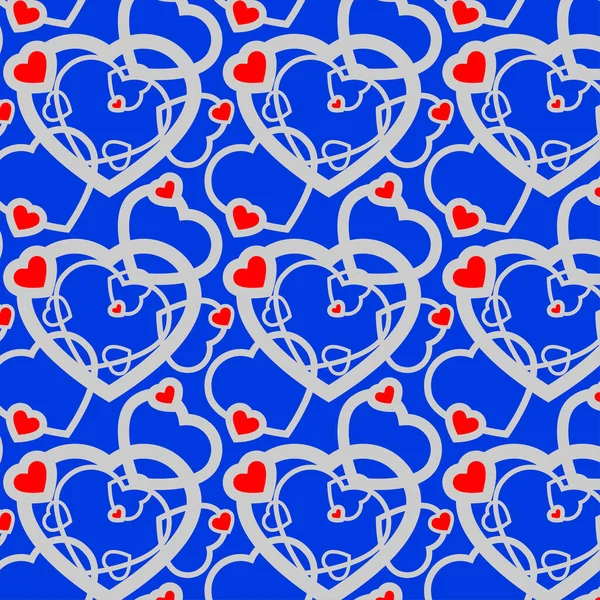 Seamless Vector Pattern Background Texture Geometric Ornamental Style Valentine Day — 스톡 벡터