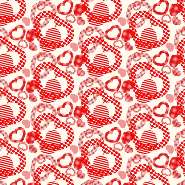 シームレスなベクトルパターン 幾何学的な装飾スタイルの背景テクスチャ バレンタインデー — ストックベクタ