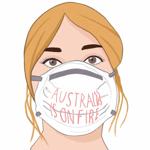 コンセプトのイラストデザインオーストラリアが燃えています オーストラリアの森林火災がなくなっている — ストック写真