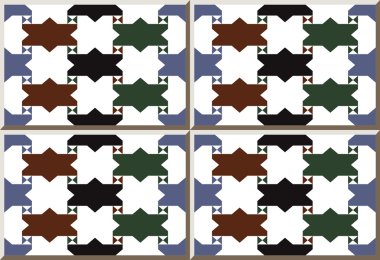 Vintage seamless wall tiles of star triangle, Moroccan, Portuguese.