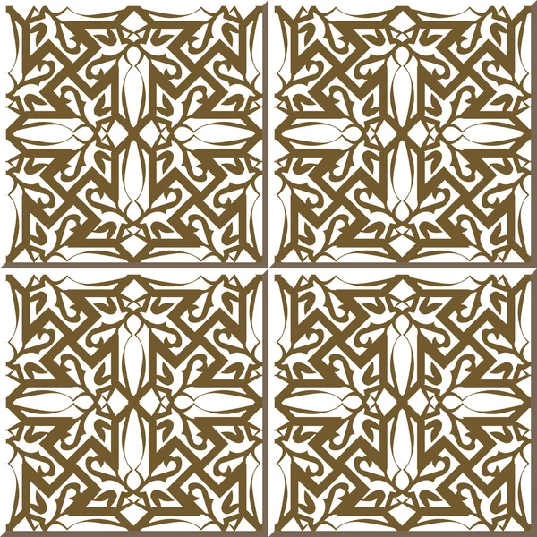 Carreaux muraux vintage sans couture en spirale d'or ligne de croix, Marocain, Portugais . — Image vectorielle