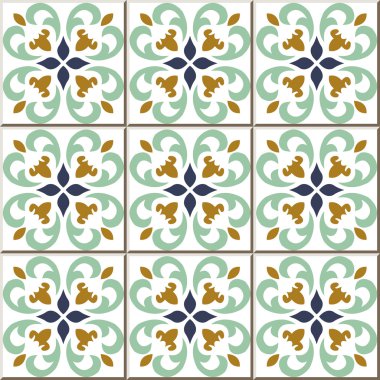 Seramik karo deseni 345 spiral eğri çapraz kaleydoskop