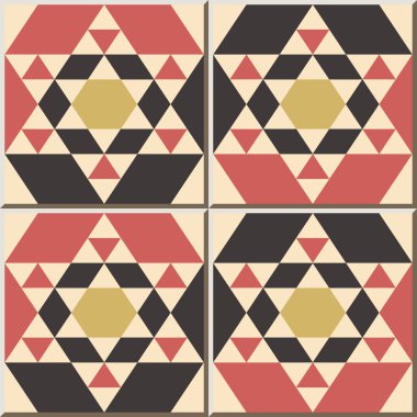 Seramik karo deseni 418 çokgen üçgen geometri çapraz