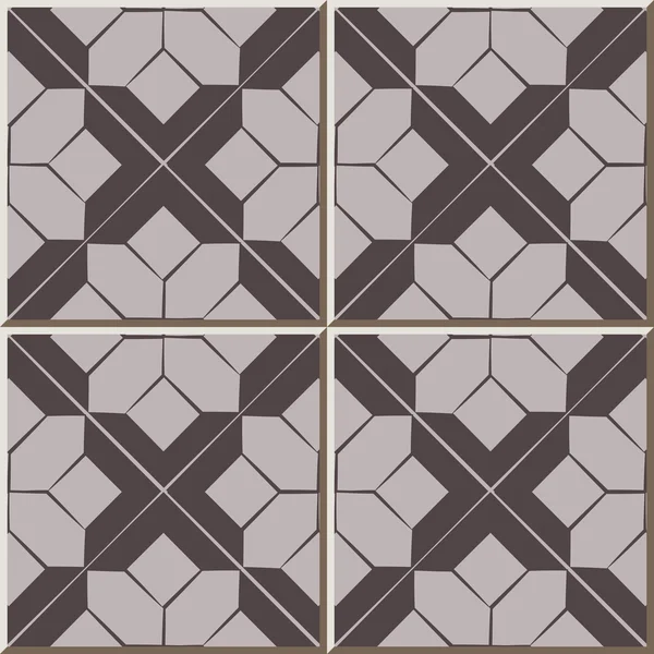 Carreaux de céramique modèle 308 brun croix de contrôle géométrie — Image vectorielle