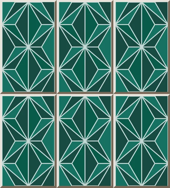 Vzor keramické dlaždice 314_zelený mozaikový mnohoúhelník — Stockový vektor